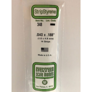 Evergreen 24 inch Long White Strips .040in x .188in Pack of 14 EVE 348
