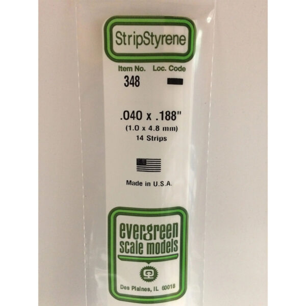 Evergreen 24 inch Long White Strips .040in x .188in Pack of 14 EVE 348