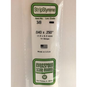 Evergreen 24 inch Long White Strips .040in x .250in Pack of 14 EVE 349