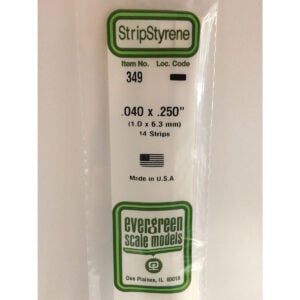 Evergreen 24 inch Long White Strips .040in x .250in Pack of 14 EVE 349