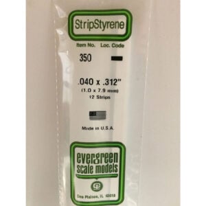 Evergreen 24 inch Long White Strips .040in x .312in Pack of 12 EVE 350