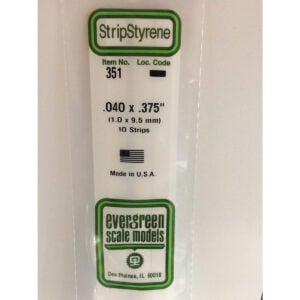 Evergreen 24 inch Long White Strips .040in x .375in Pack of 10 EVE 351