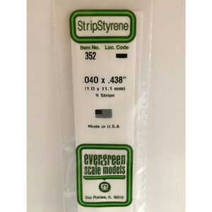 Evergreen 24 inch Long White Strips .040in x .438in Pack of 9 EVE 352