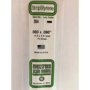 Evergreen 24 inch Long White Strips .060in x .080in Pack of 15 EVE 354
