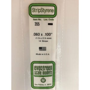 Evergreen 24 inch Long White Strips .060in x .100in Pack of 14 EVE 355
