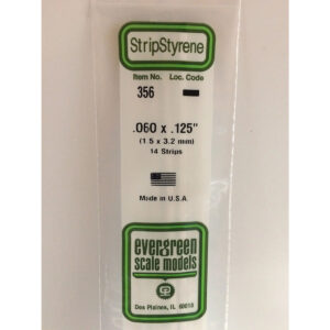 Evergreen 24 inch Long White Strips .060in x .125in Pack of 14 EVE 356