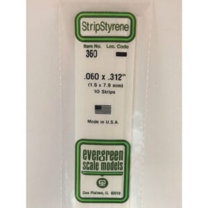 Evergreen 24 inch Long White Strips .060in x .312in Pack of 10 EVE 360