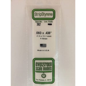 Evergreen 24 inch Long White Strips .060in x .438in Pack of 8 EVE 362