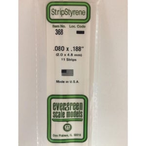 Evergreen 24 inch Long White Strips .080in x .188in Pack of 11 EVE 368