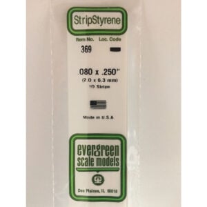 Evergreen 24 inch Long White Strips .080in x .250in Pack of 10 EVE 369
