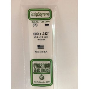 Evergreen 24 inch Long White Strips .080in x .312in Pack of 9 EVE 370