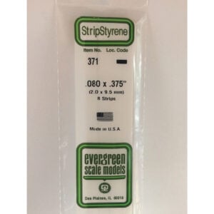 Evergreen 24 inch Long White Strips .080in x .375in Pack of 8 EVE 371