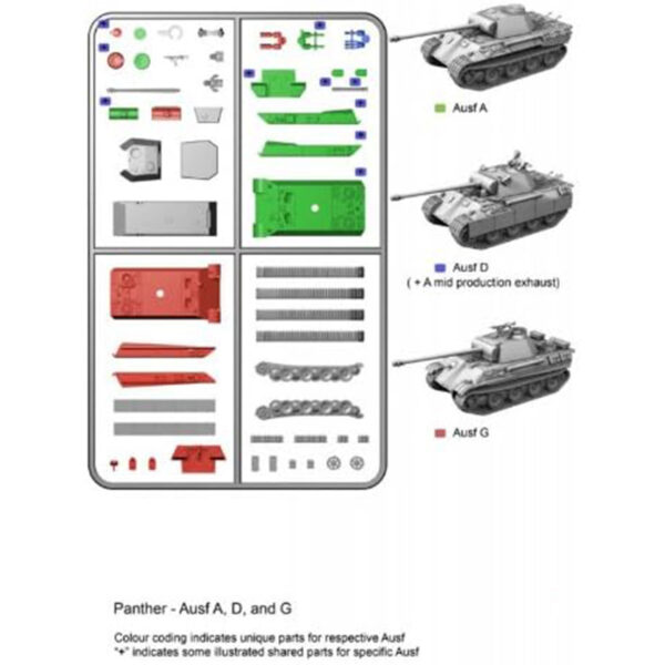 Plastic Soldier Company German Panther Tank Set of 5 Vehicles 15MM PSC WW2V15012