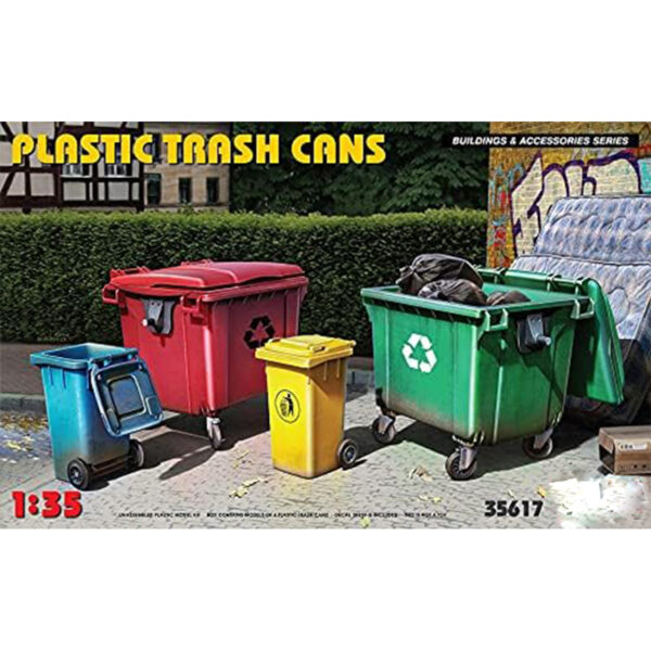 Miniart Plastic Trash Cans 1/35 Scale 35617