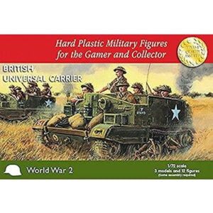 Plastic Soldier Company British Universal Carrier Set of 3 Vehicles and 12 Figures 1/72 Scale PSC WW2V20007