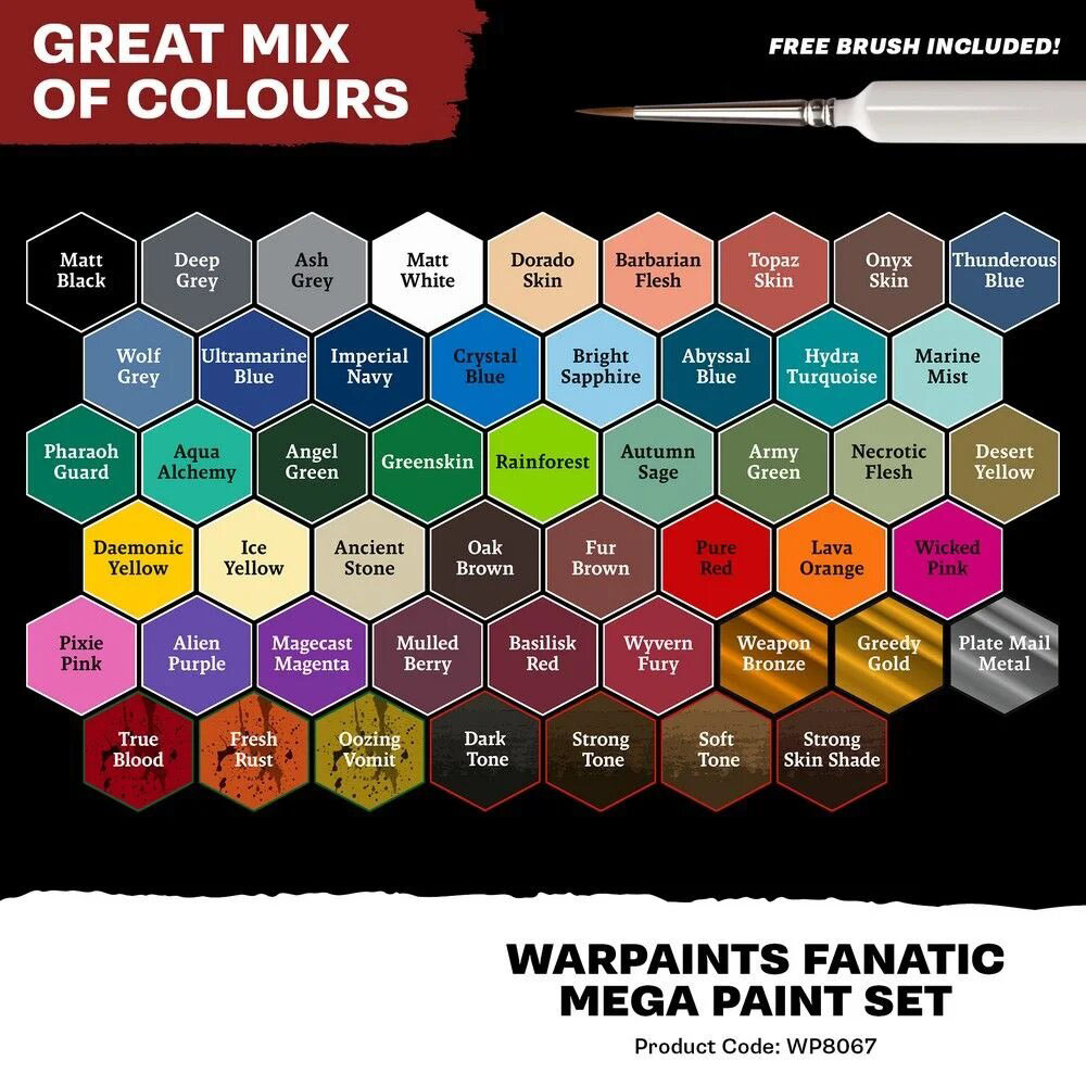 The Army Painter Warpaints Fanatic Mega Paint Set of 50 WP8067