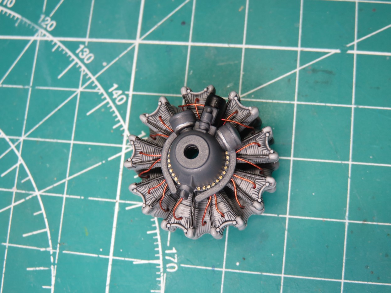 Wasp Engine Cylinder Heads with Wires in Place