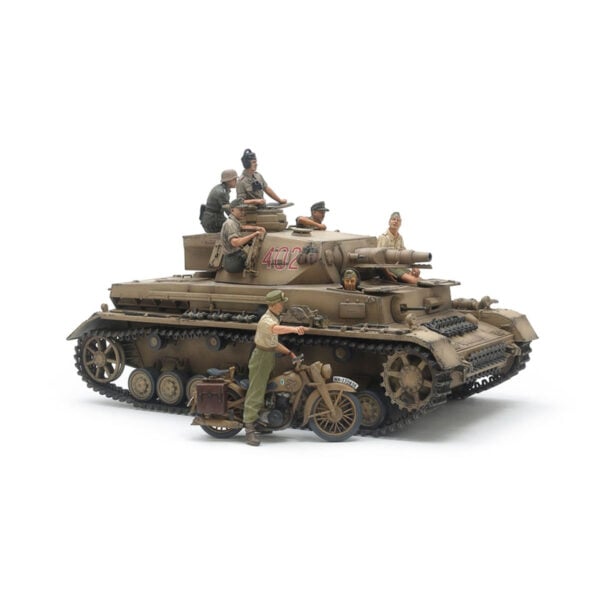 Tamiya Panzer Ausf.F and Motorocycle North Africa 1/35 Scale 25208