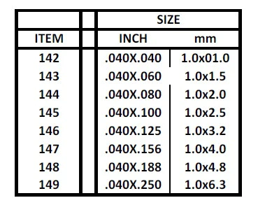Evergreen Stripe Size Chart