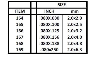 Evergreen Stripe Size Chart