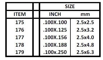 Evergreen Stripe Size Chart