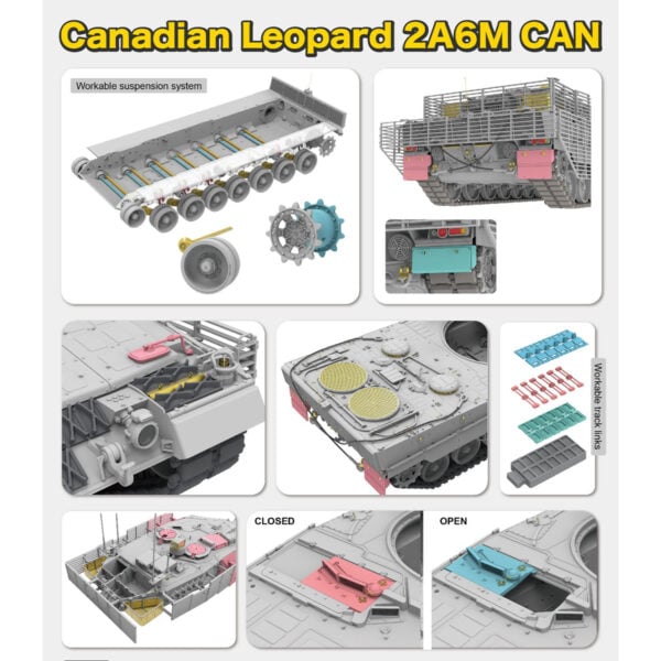 RyeField Model Canadian Leopard 2A6M Can with Workable Track Links 1/35 Scale RM-5076