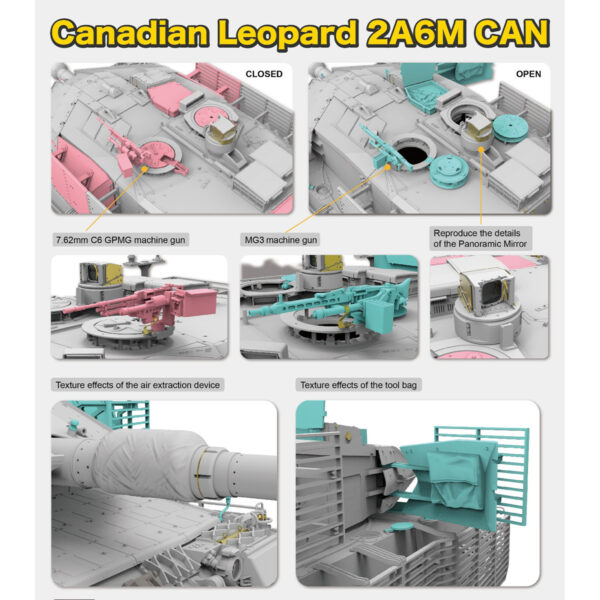 RyeField Model Canadian Leopard 2A6M Can with Workable Track Links 1/35 Scale RM-5076