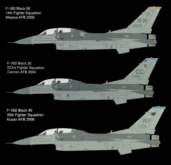 Kinetic Models F-16D Block 30/40/50 USAF Gold Series 1/48 Scale K48105