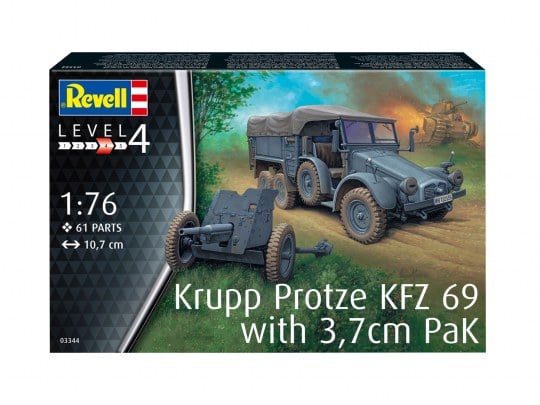 Revell Krupp Protze KFZ 69 with 3.7cm Pak 1/76 Scale 03344