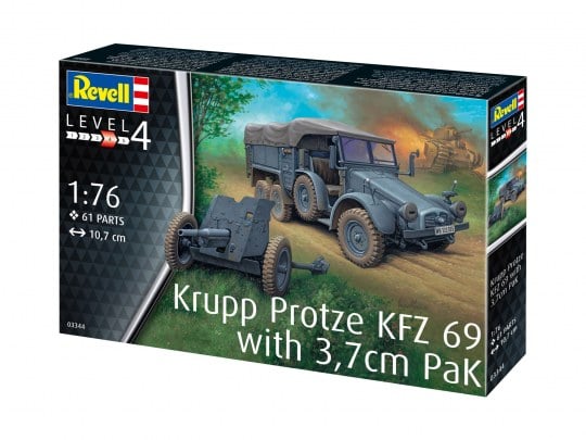 Revell Krupp Protze KFZ 69 with 3.7cm Pak 1/76 Scale 03344