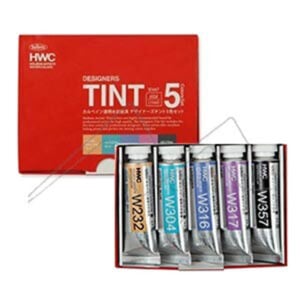 W447 Holbein Artist Watercolour Paint Set of 5 - 15ml Tint Colours W447