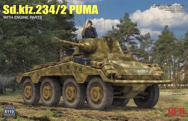 Ryefield Sd.kfz 234/2 Puma with Engine Parts 1/35 Scale RM-5110
