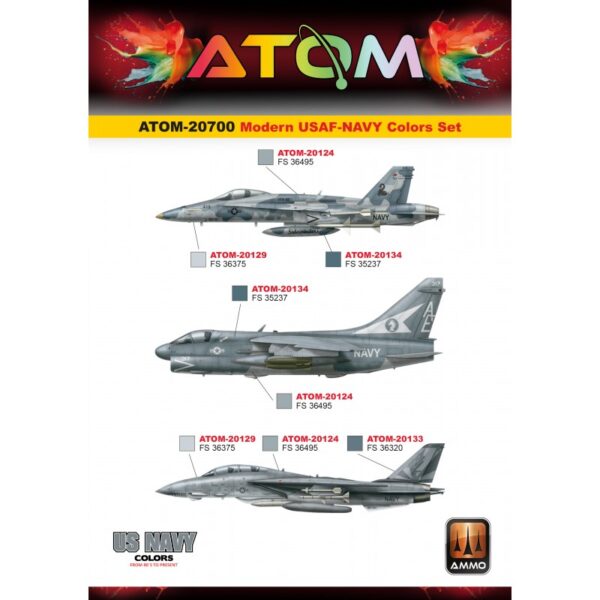 Ammo by Mig ATOM Modern USAF NAVY Colors Paint Set ATOM-20700