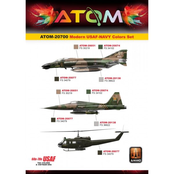 Ammo by Mig ATOM Modern USAF NAVY Colors Paint Set ATOM-20700