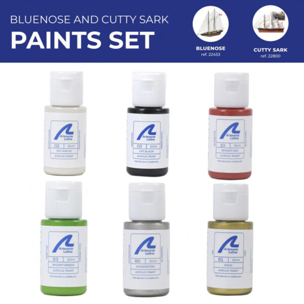 Artesania Latina Bluenose and Cutty Sark Paint Set of 6 for Model 22453 or 22800 277PACK27
