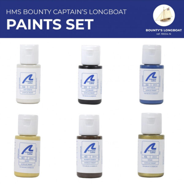 Artesania Latina HMS Bounty Jolly Boat Paint Set of 6 for Model 19004 277PACK26