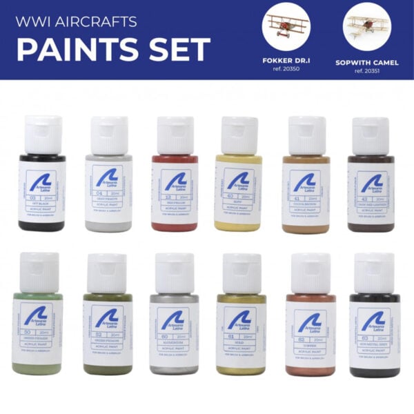 Artesania Latina WW1 Paint Set of 12 For Models 20350 or 20351 277PACK1