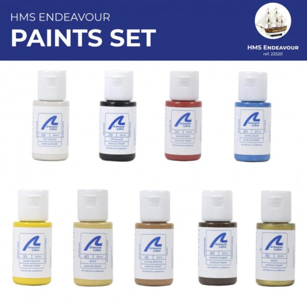 Artesania Latina HMS Endeavour Long Boat Paint Set of 9 for Models 19005 22520 277PACK7