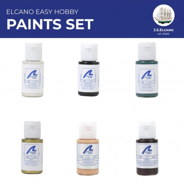 Artesania Latina Elcano Esmeralda Paint Set of 6 for Models 19019 or 22260 277PACK17