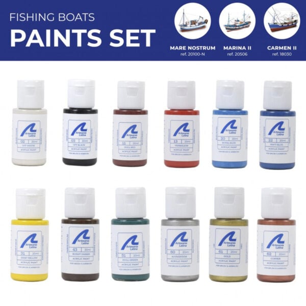 Artesania Latina Fishing Tug paint Set of 12 for 20100 20506 18030 277PACK3