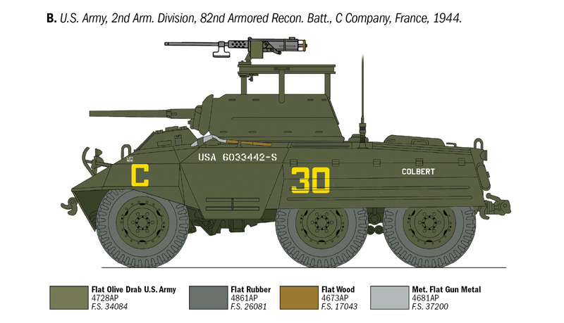 Italeri M8 Greyhound Armoured Car 1/35 Scale 6364