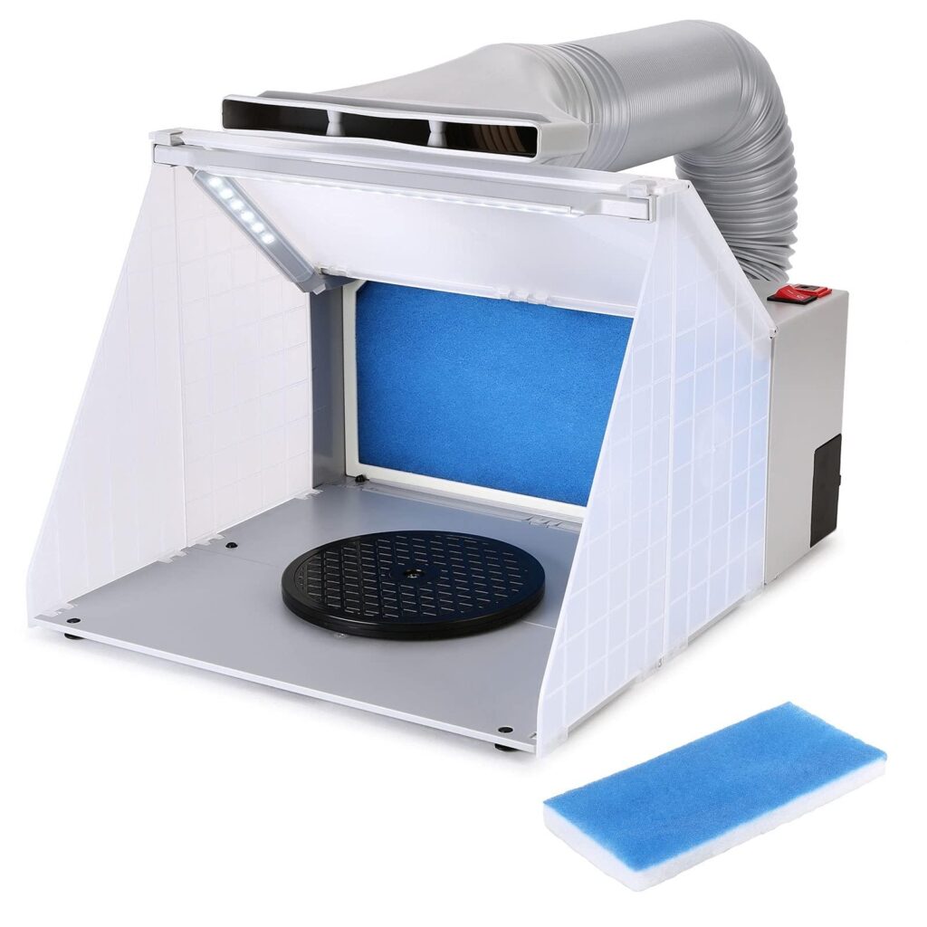 Vigiart Portable Hobby Airbrush Spray Booth with Bonus Exhaust Vent with LED Light