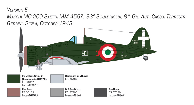 Italeri Macchi C.200 Serie XXI-XXIII Aeronatica Militare 1/48 Scale 2767