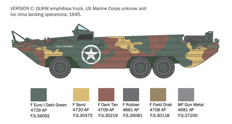 Italeri D-Day DUKW GMC Truck Amphibius Version 1/24 Scale 6392