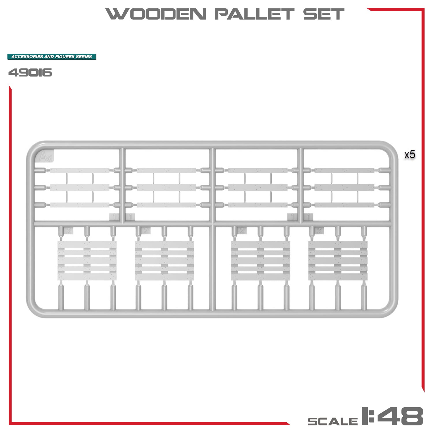 Miniart Wooden Pallet Set 1/48 Scale 49016
