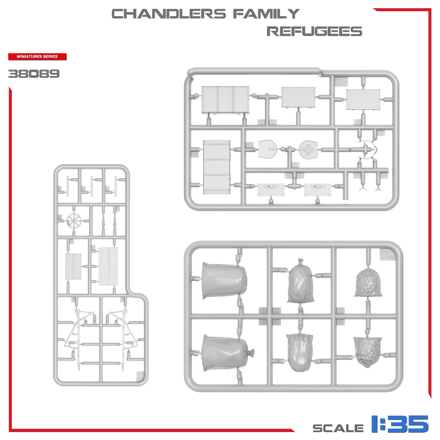 Miniart Refugees Chandlers Family 1/35 Scale 38089