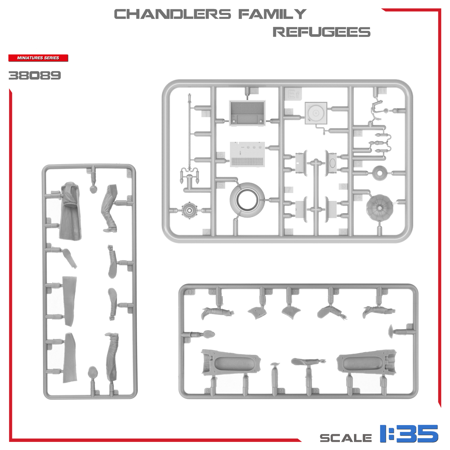 Miniart Refugees Chandlers Family 1/35 Scale 38089