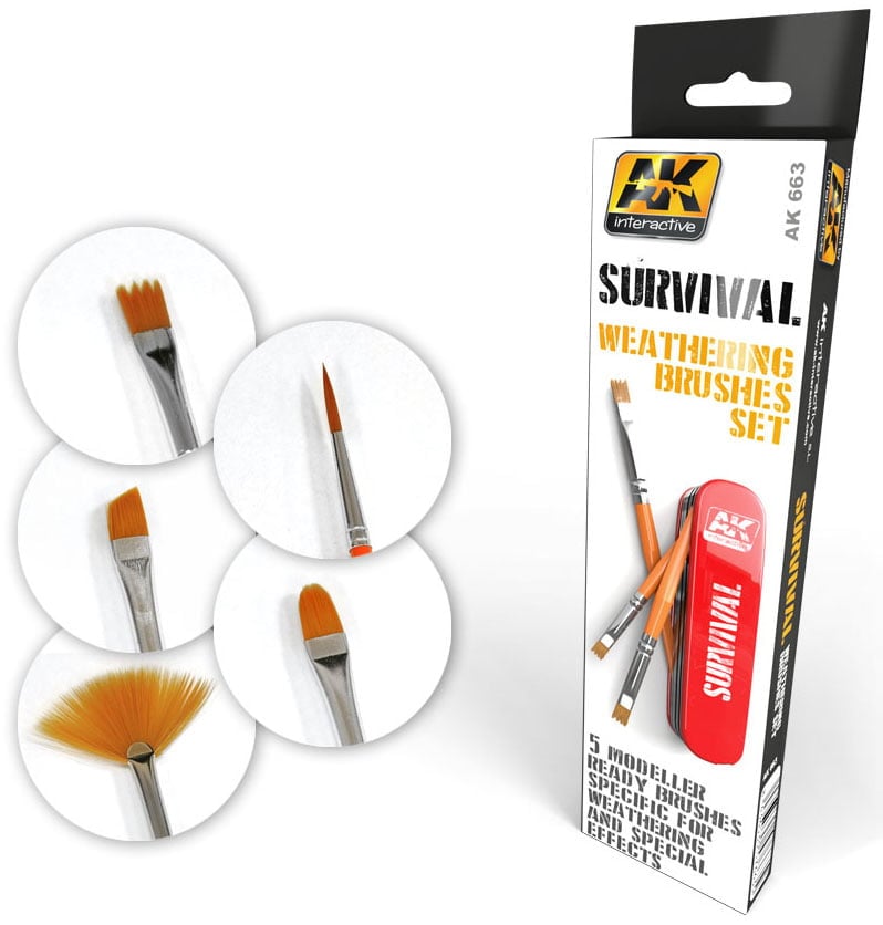Special Effect Weathering Paintbrushes AK Interactive brush set 663