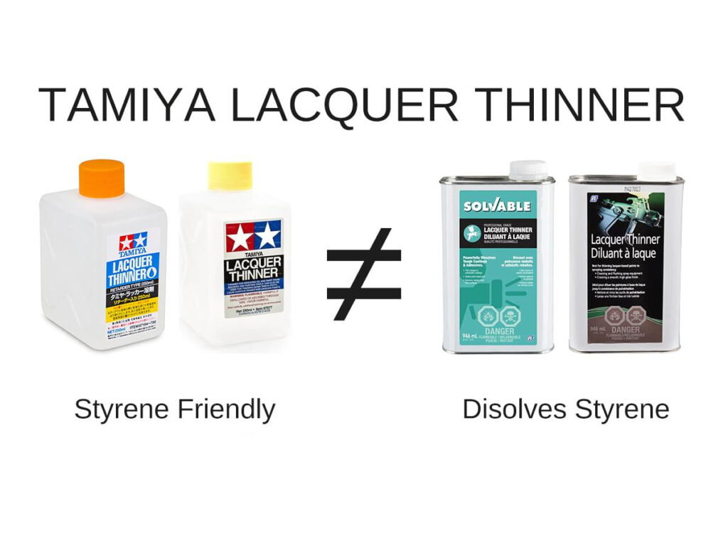 TAMIYA LACQUER THINNERS (Yellow - Orange Cap) VS COMMERCIAL LACQUER THINNER