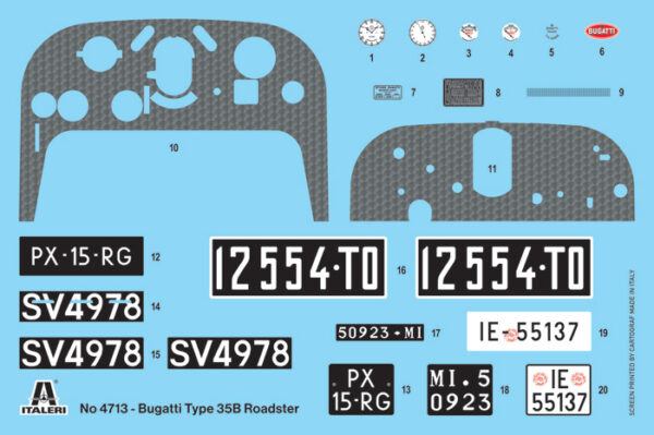 Italeri Bugatti Type 35B Roadster Monte Carlo 1/12 Scale 4713